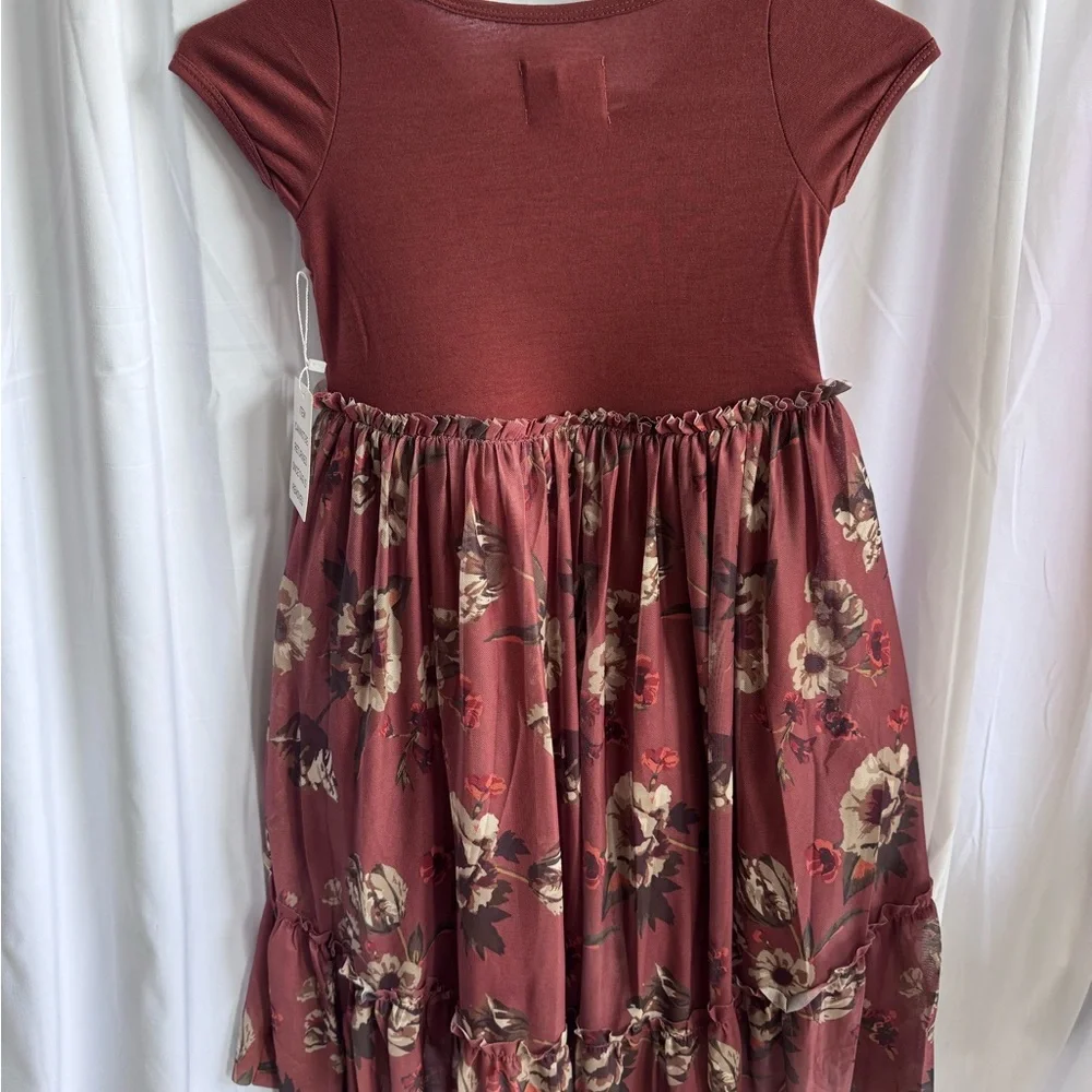 Joyfolie Mia Joy Loreli‎ Girls Dress In Cinnamon Floral Size 6 Size NWT